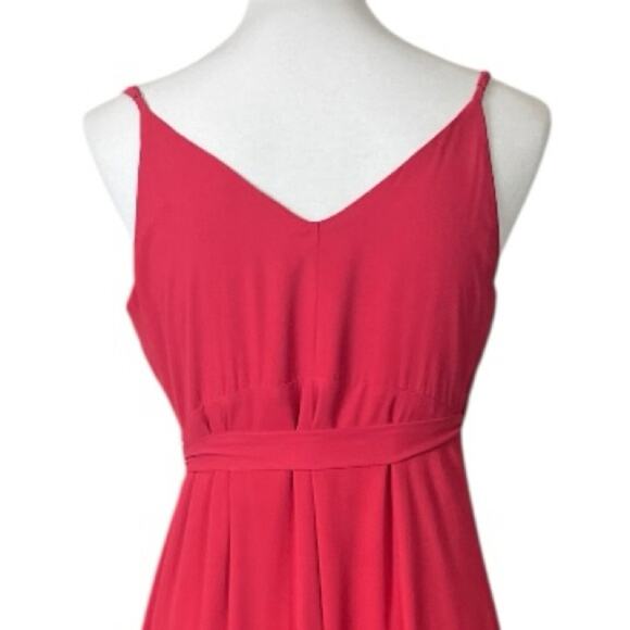Lulu’s Wrap Dress Sleeveless Hi Low Ruffle Hem Coral Pink Women’s Size Small - Picture 13 of 16